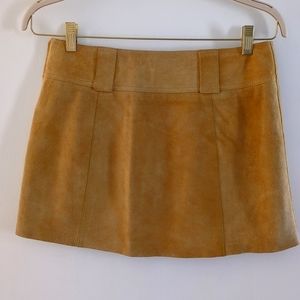 Free People camel suede skirt